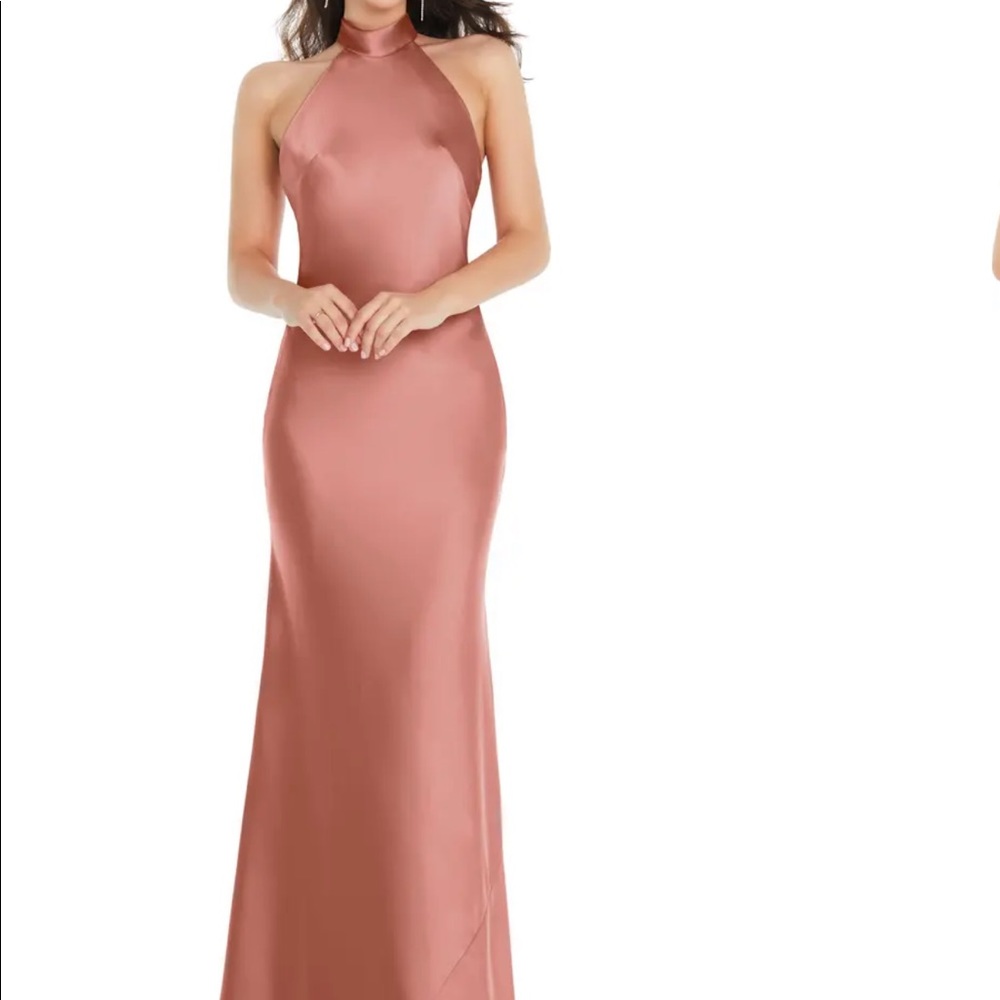 Halter Column Bridesmaids Gown